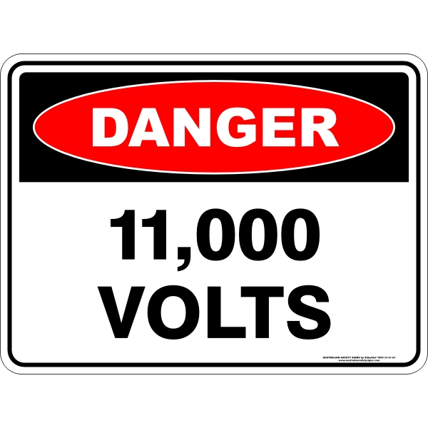 Danger 11,000 Volts STW Industrial & Safety