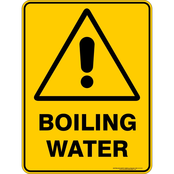 Warning Boiling Water STW Industrial & Safety