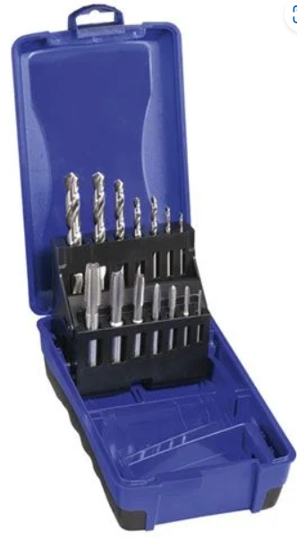 18 Piece Metric HSS Tap And Drill Bit Set – High-Speed Steel, Thread Cutting