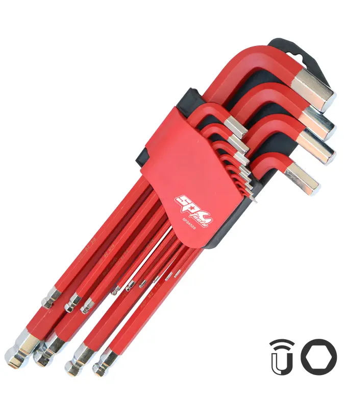 SP TOOLS Magnetic Ball Drive Hex Key Set - Jumbo SAE - Colour Coded ...