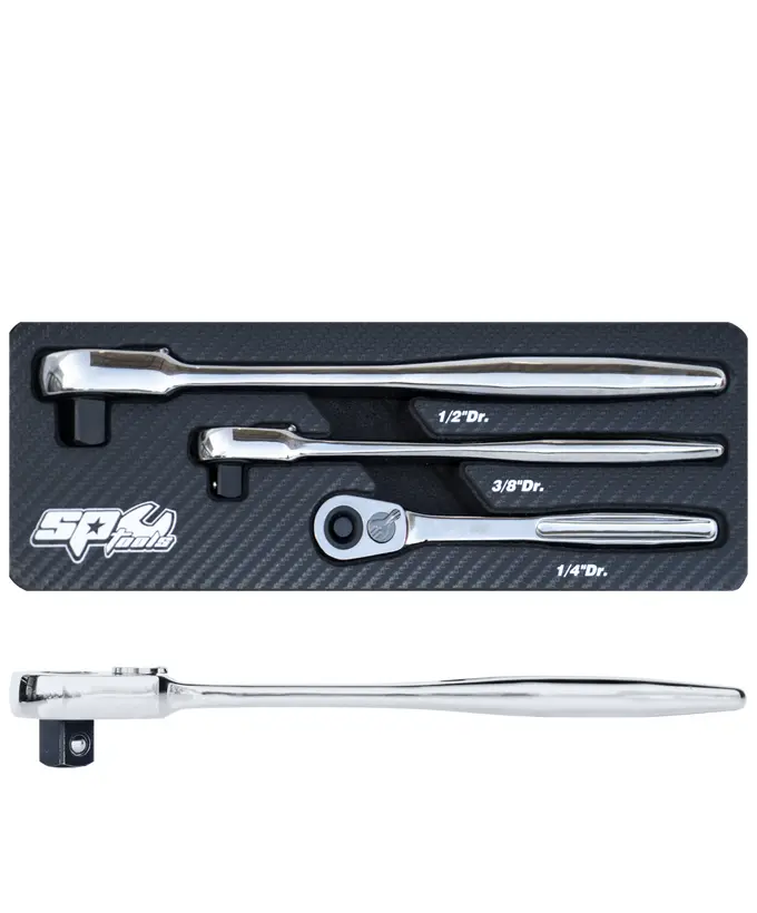 SP TOOLS 3pc Ultra Thin Ratchet Set - 1/4”, 3/8” & 1/2”Dr - STW ...